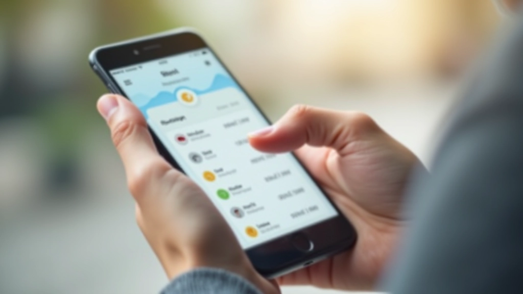 Ruka tykající se dotykovné obrazovky mobilního telefonu s aplikací pro rozpočtování