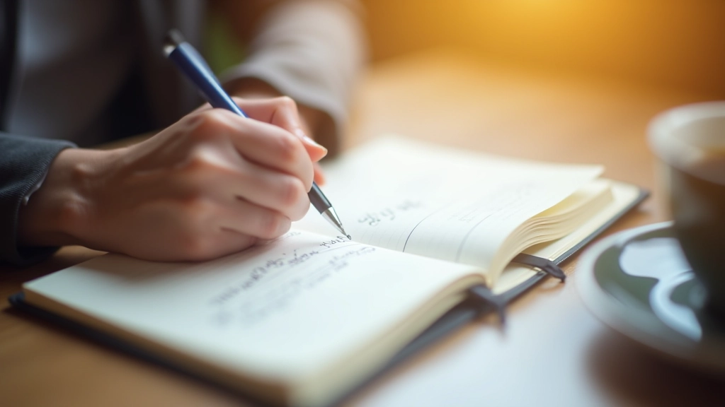 Notebook s rukou psaní poznámek o rozpočtu