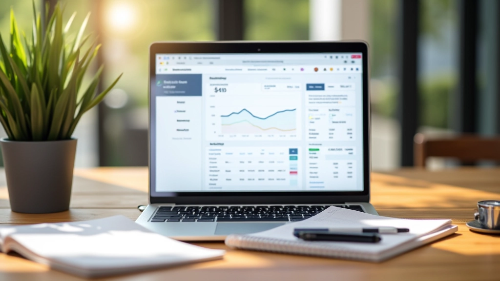 Laptopový displej ukazující přehled kategorií výdajů a grafy