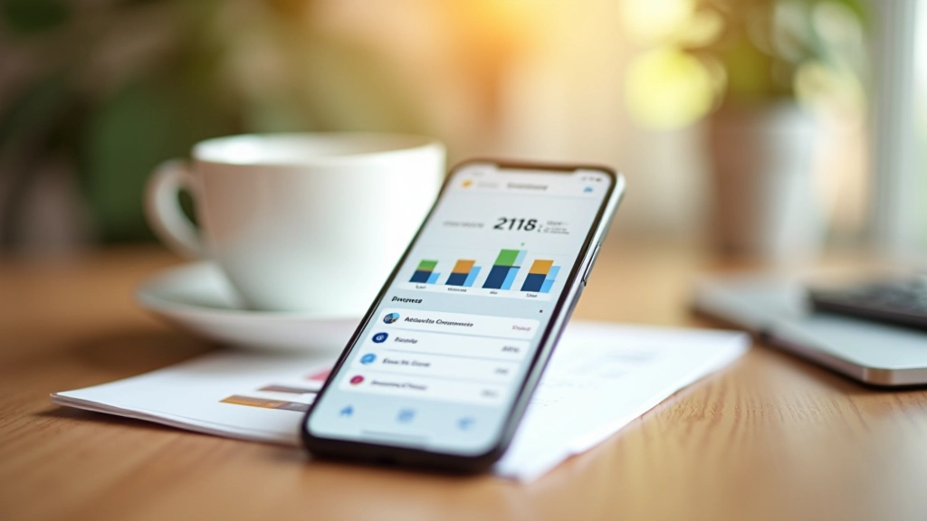 Smartphone s otevřenou aplikací pro správu rozpočtu a finančními daty
