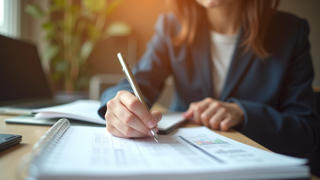 Osoba zapisuje výdaje do rozpočtu v notebooku